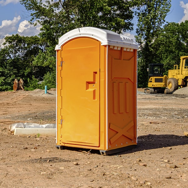 how often are the portable restrooms cleaned and serviced during a rental period in Pinecliffe